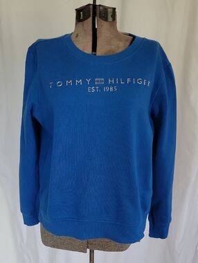 Tommy Hilfiger Sweatshirt, Small, Blue/Silver